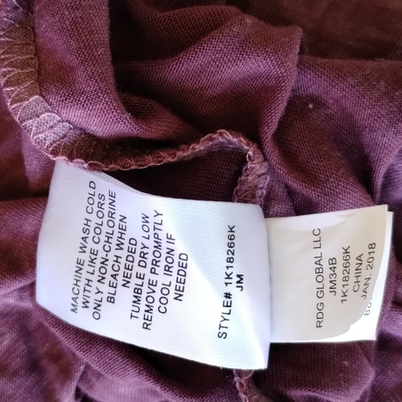 Cloud Chaser Maroon Sheer Burnout With Criss Cross Front - Picture 13 of 13